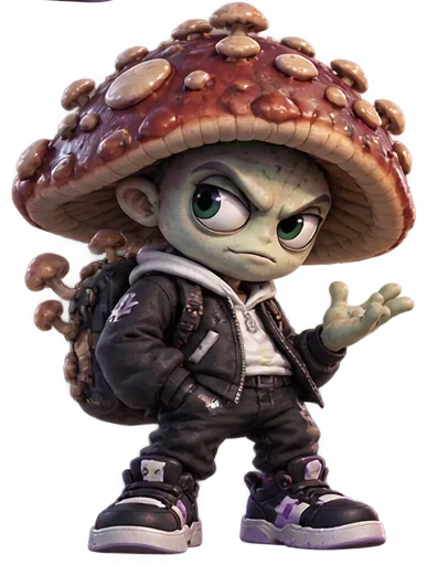 Vilão 3D Mofo Rabugento, cogumelo emburrado de moletom